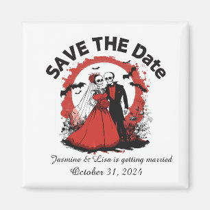 Rode Halloween bruiloft Save the Date Magnet Magneet