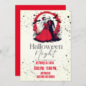 Rode Halloween bruiloft uitnodiging (Voorkant / Achterkant)