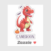Rode Halloween dinosaurus Sticker (Vel)