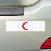 Rode halve vlag bumpersticker (Op auto)