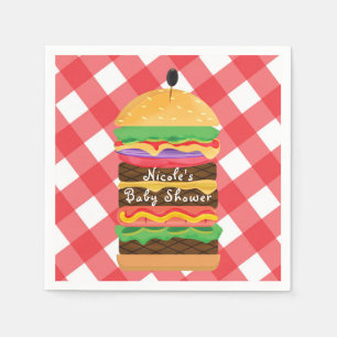 Rode Hamburger Zomer Barbecue BBQ Feest Servetten
