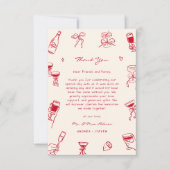 Rode Hand getrokken dat een bruiloft meer Bedankkaart (Voorkant)