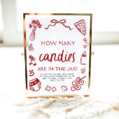 Rode hand getrokken raden hoeveel Snoepjes Baby sh Poster