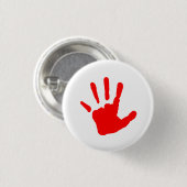 Rode handafdruk ronde button 3,2 cm (Voorkant /achterkant)