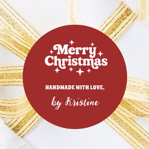 Rode handgemaakt door Christmas Gift Wrapping Ronde Sticker
