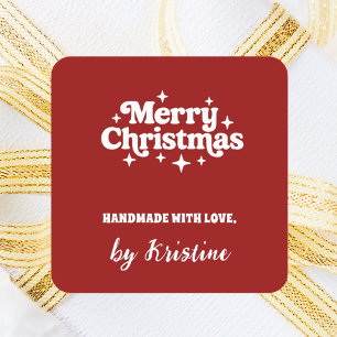 Rode handgemaakt door Christmas Gift Wrapping Vierkante Sticker