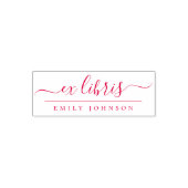 Rode handgeschreven Ex Libris Script - aangepaste  Zelfinktende Stempel (Design)