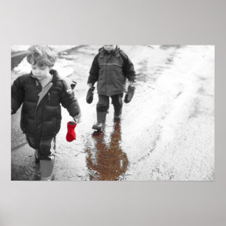 Rode handschoen poster