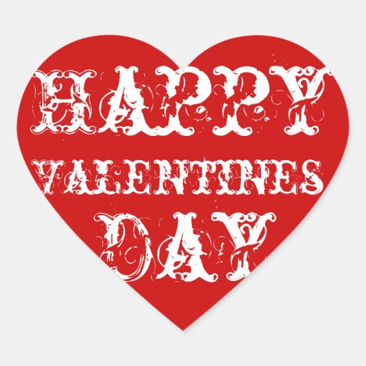 Rode Happy Valentijnsdag Stickers (Voorkant)
