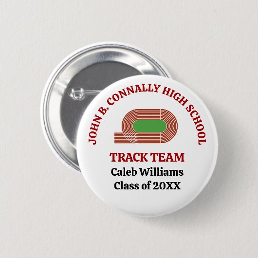 Rode hardloopteam middelbare school aangepaste har ronde button 5,7 cm (Voorkant /achterkant)