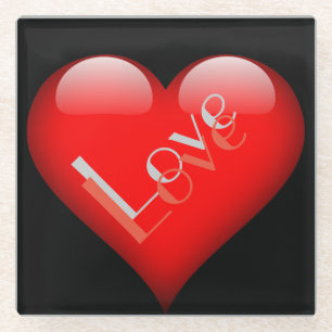 Rode Hart Aantrekkelijke Parijse Liefde Bruiloft Glazen Onderzetter