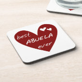 Rode Hart Beste Abuela Ooit Cadeaus Onderzetter (Linkerzijde)