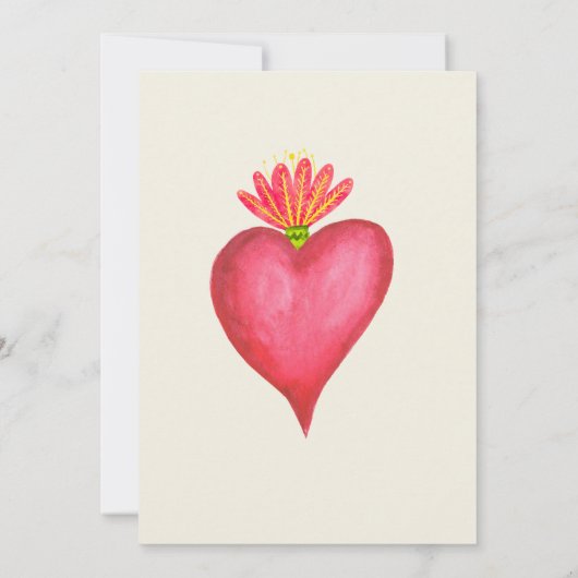 Rode Hart & Bloem Mexicaanse Bruiloft Save the Dat Kaart (Achterkant)