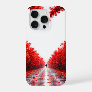 Rode Hart Bospad – Natuurontwerp Herfst Liefde  iPhone 15 Pro Hoesje