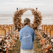 Rode Hart Bruid Bruids Bruiloft Bachelorette Party Denim Jacket