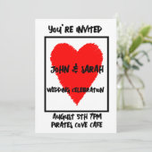 RODE HART BRUILOFT UITNODIGINGEN OP MAAT (Staand voorkant)