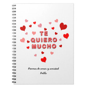 Rode Hart Confetti Te Quiero Mucho 3D Letters Notitieboek