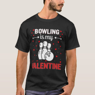 Rode Hart Cupido Liefde Grafisch Bowling Is Mijn V T-shirt