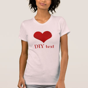Rode Hart, doe-het-zelftekst T-shirt