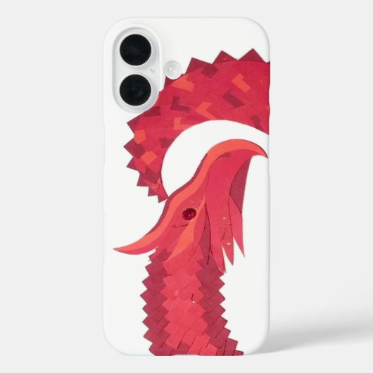 Rode hart draak op wit Case-Mate iPhone case (Achterkant)