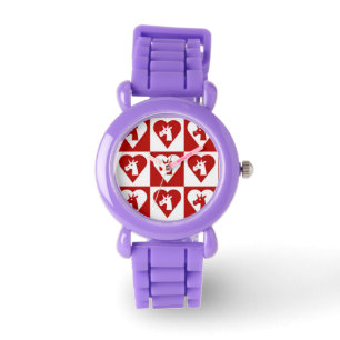 Rode Hart Eenhoorn Horloge