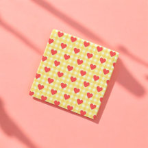 Rode Hart Geel Gingham Valentijnsdag