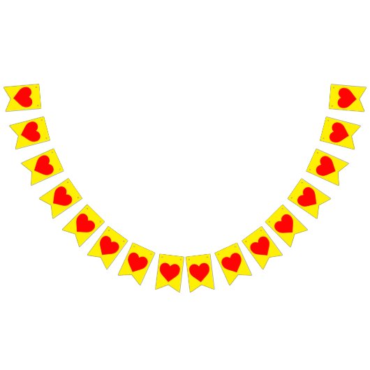 Rode Hart Geel Vlaggetjes (Alle)