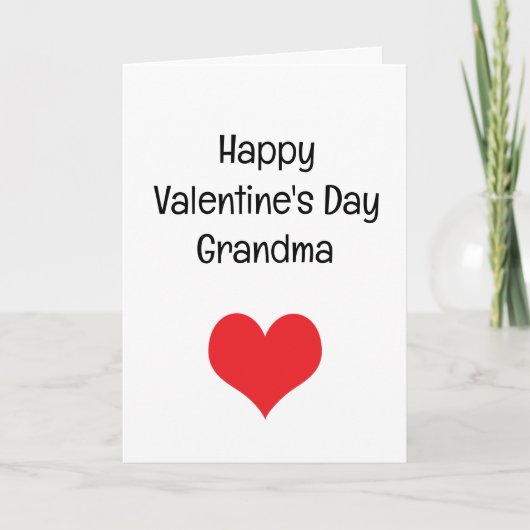 Rode Hart Gelukkige Valentijnsdag Oma Kaart (Voorkant)