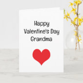 Rode Hart Gelukkige Valentijnsdag Oma Kaart (Gele Bloem)