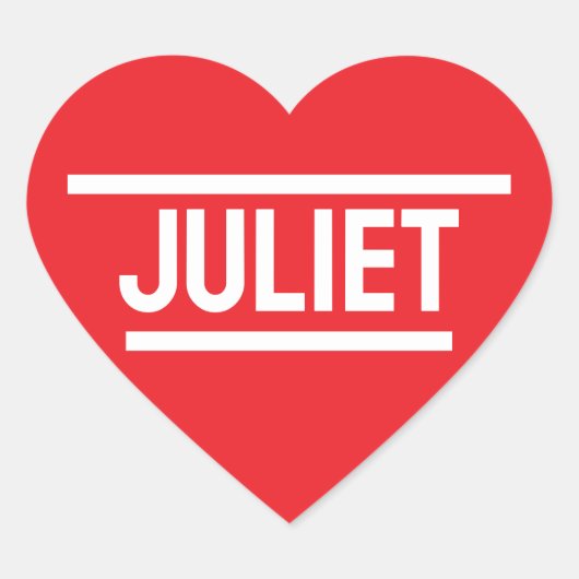 Rode Hart gepersonaliseerde naam Hart Sticker (Voorkant)