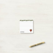 Rode hart, geruite lijnen post-it® notes (Op bureau)
