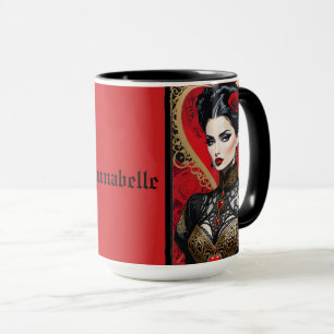 Rode Hart Gothic Lady Koffie Mok