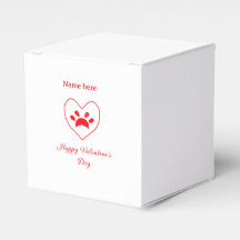 Rode hart hond kat poot gelukkige Valentijnsdag na