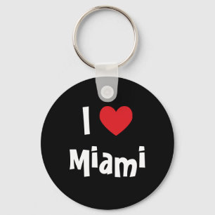 Rode Hart Ik Hou Van Miami Zwart Sleutelhanger