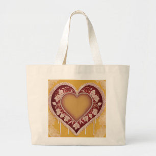 Rode Hart Kant AI-kunst Grote Tote Bag