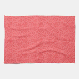 Rode Hart Keuken Handdoek