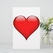 Rode Hart Liefde Briefpapier (Staand voorkant)