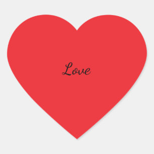 Rode Hart Liefde Cursieve Sticker