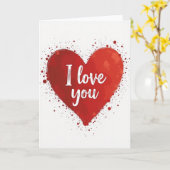 Rode Hart Liefde Kaart (Gele Bloem)