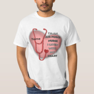 Rode Hart Luchtmacht Verpleegster T-shirt