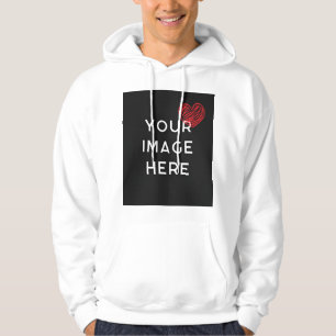 Rode hart met gepersonaliseerde afbeelding hoodie