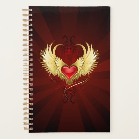 Rode Hart met Gouden Vleugels Planner (Voorkant)