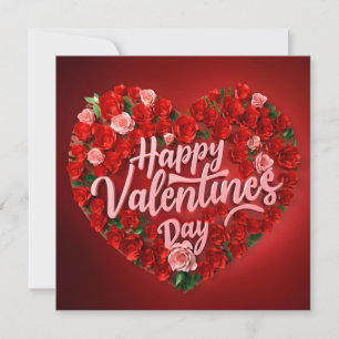 rode Hart met licht Gelukkige Valentijnsdag Feestdagenkaart