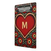 Rode Hart Monogram Mini Klembord (Angled2)