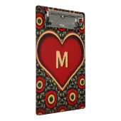 Rode Hart Monogram Mini Klembord (Schuin)