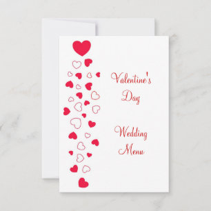 Rode Hart Ontwerp Valentijnsdag Trouwmenu Kaart