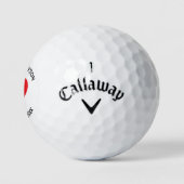 Rode Hart Paar Initialen Gepersonaliseerde bruilof Golfballen (Logo)