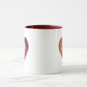 Rode hart paar monogram bruiloft datum mok (Midden)