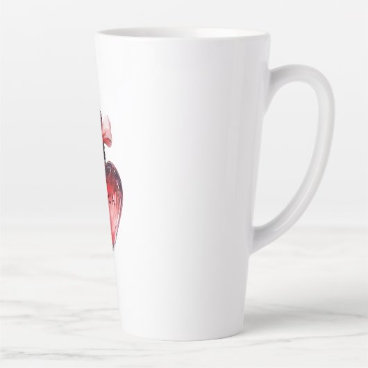 Rode Hart Parfum Fles Latte Mok (Rechts)