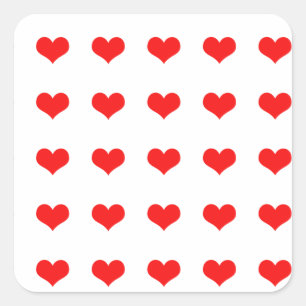Rode Hart Patronen Huwelijken Valentijnsdag Verjaa Vierkante Sticker
